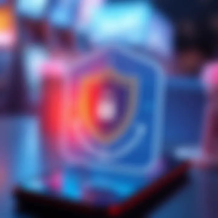 Illustration of a secure mobile connection with a shield symbol representing data protection while using the Casino Mate app