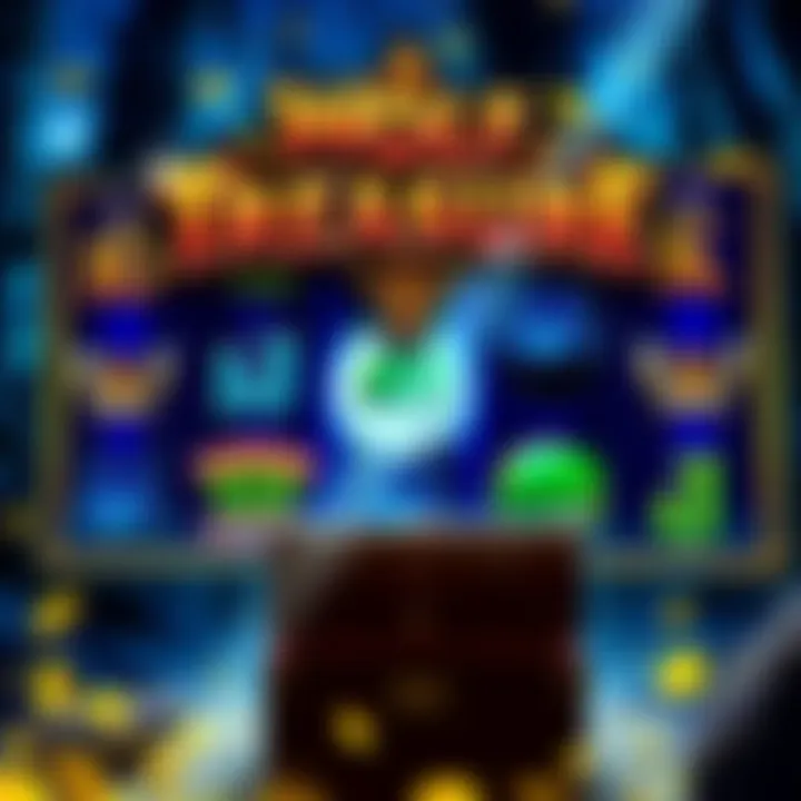 Bonus round screen in Wolf Treasure slot featuring free spins and treasure chest