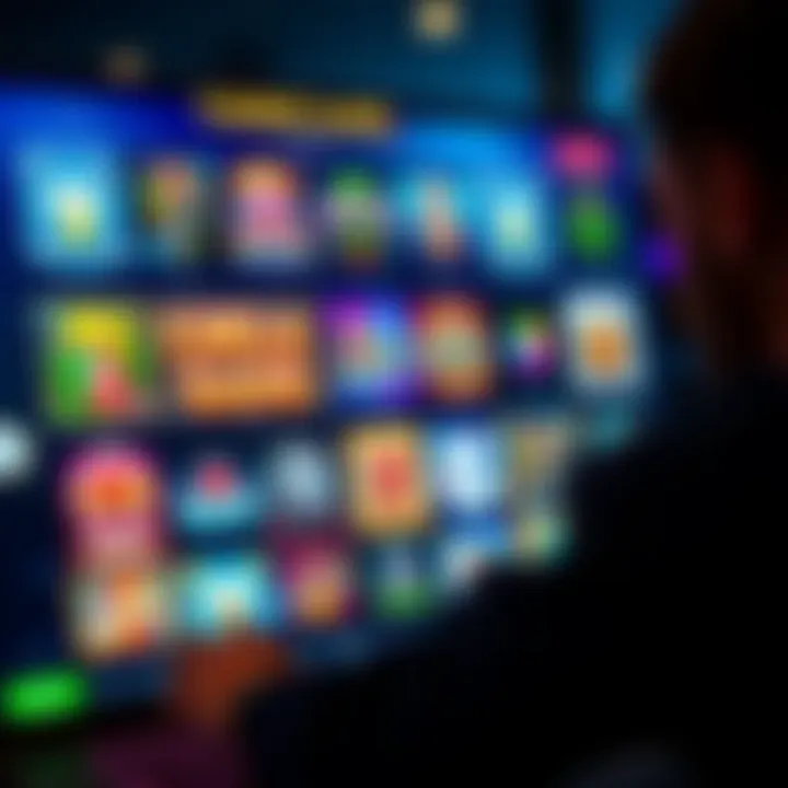 Colorful online casino interface showcasing a variety of slot games available for Australian players
