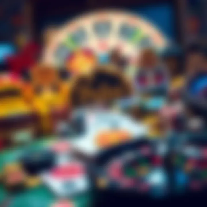 Collection of popular casino game icons including slots, poker, and roulette