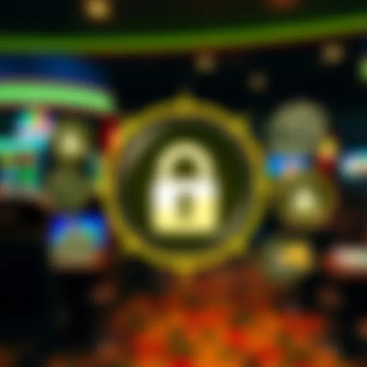 Safe online casino environment with secure login and responsible gaming icons