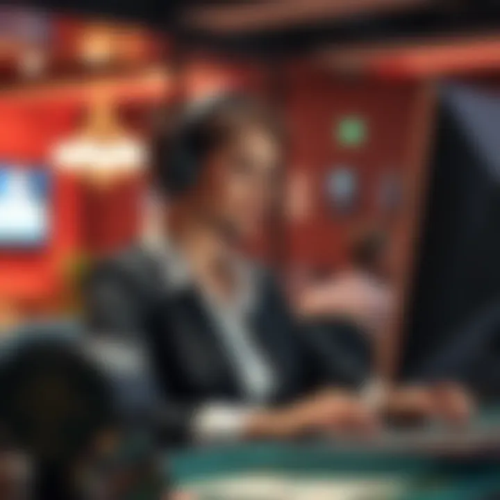 Customer support representative assisting a player through online chat