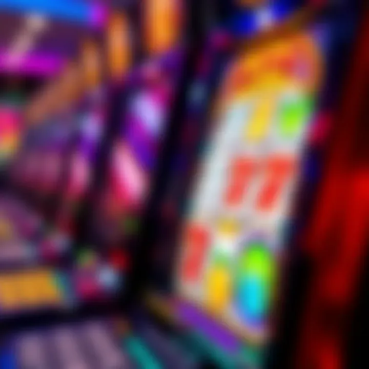 Detailed view of slot machine interface showing colorful reels and symbols in action at Casino Mate
