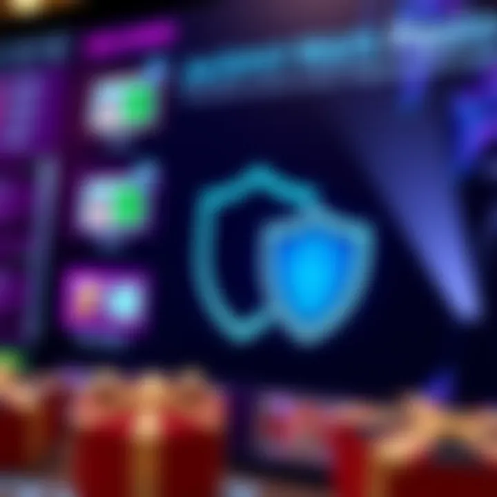 Secure online casino interface with payment icons and shield symbol