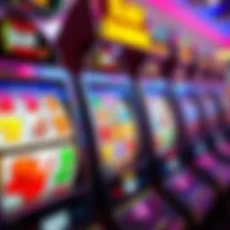 Colorful slot machine reels displaying various jackpot symbols