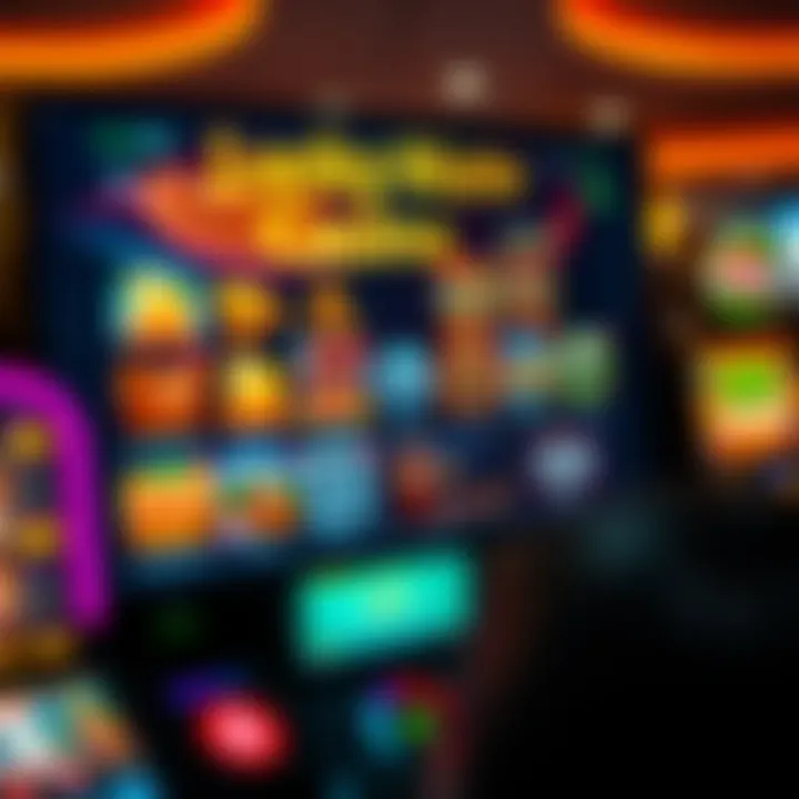 Online casino games screen showing various slot machines and card games accessible with bonus credits