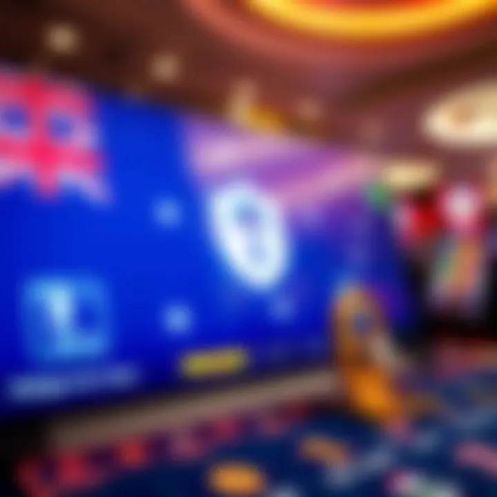Secure online casino platform with Australian flag and digital security icons