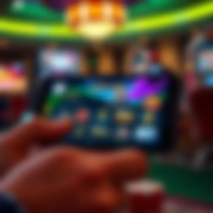 Mobile device showcasing a casino app interface with bonus offers and secure payment icons