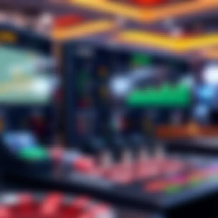 Dashboard interface displaying casino management tools for monitoring operations and customer engagement