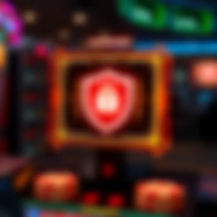 Secure digital interface representing data protection for online gaming