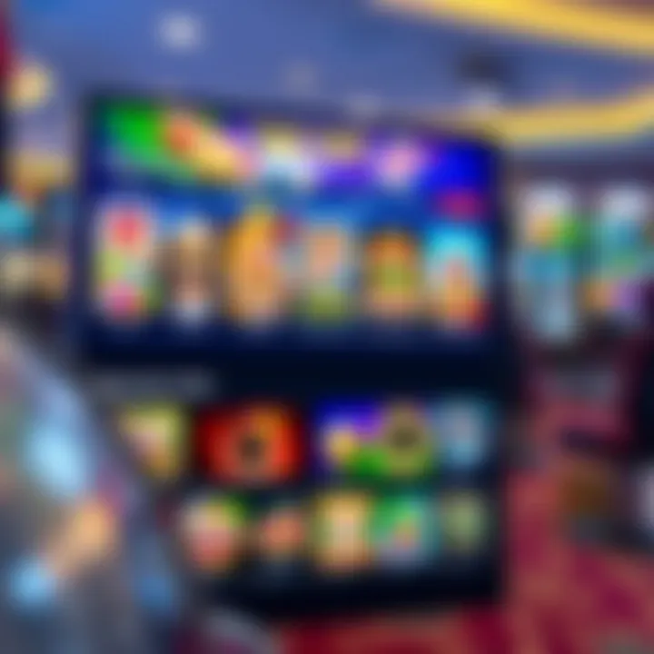 Colorful online casino interface showcasing a variety of slot games and live casino options