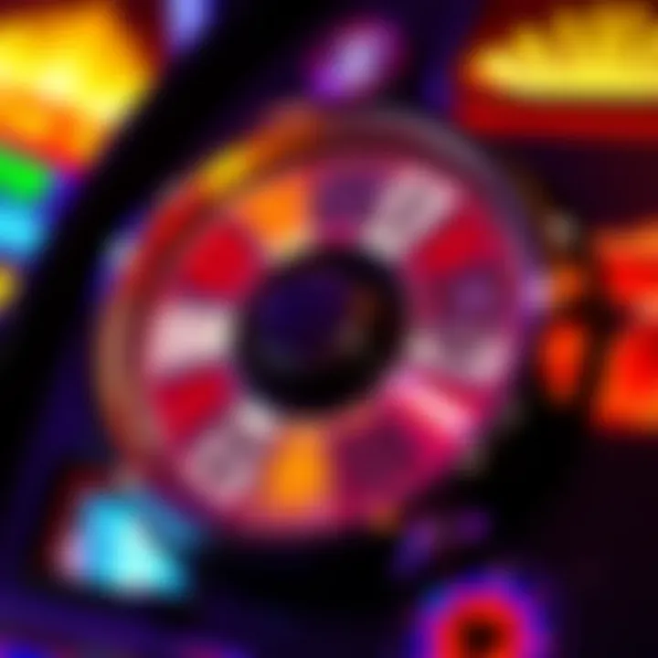Illustration of a spinning slot machine reel highlighting winning symbols