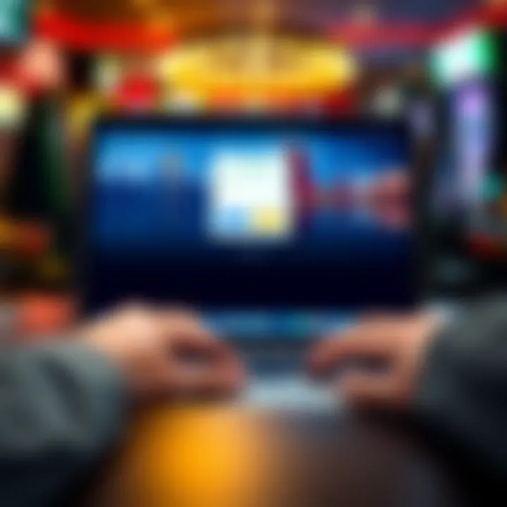User logging into Casino Mate platform on a laptop showing secure access