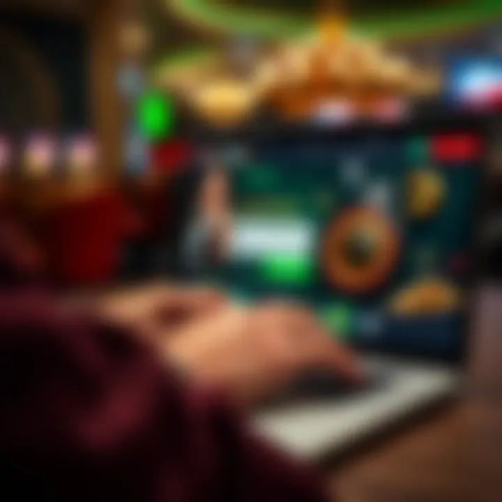 Accessing Lucky Mate Casino Account Securely User entering login credentials on Lucky Mate Casino website on a laptop