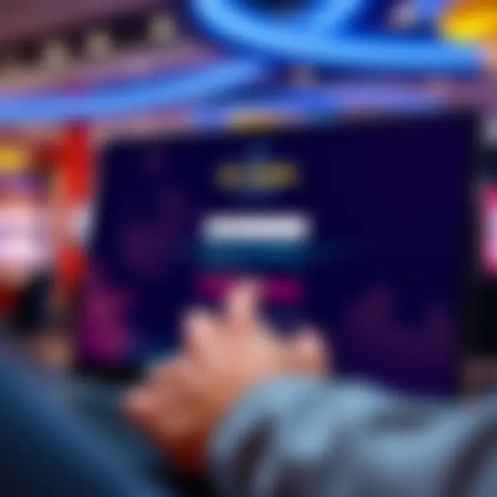 User entering credentials on a secure online casino login page with visible security features