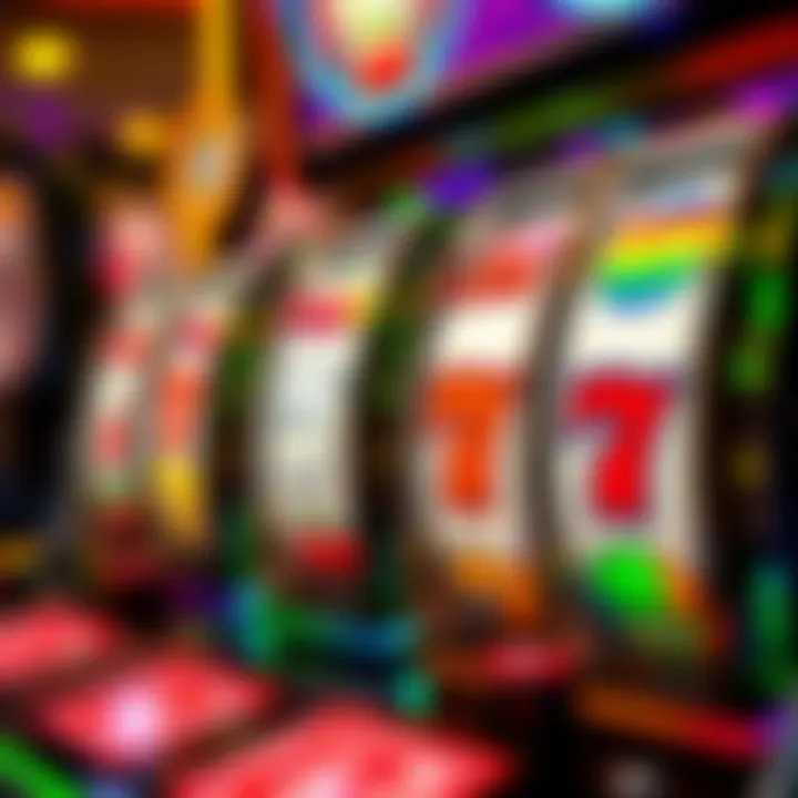 Brightly colored online pokies reels displaying various classic symbols like cherries and sevens