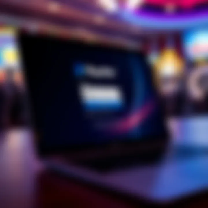 Illustration of a secure PayPal login screen on a laptop for Casino Mate transactions
