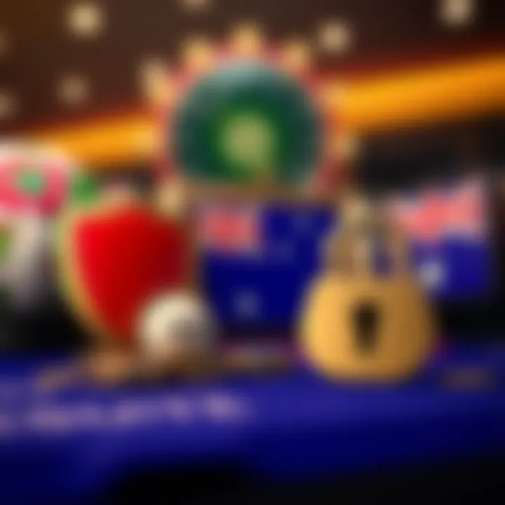 Safe and secure online gambling icons including shield, lock, and Australian flag