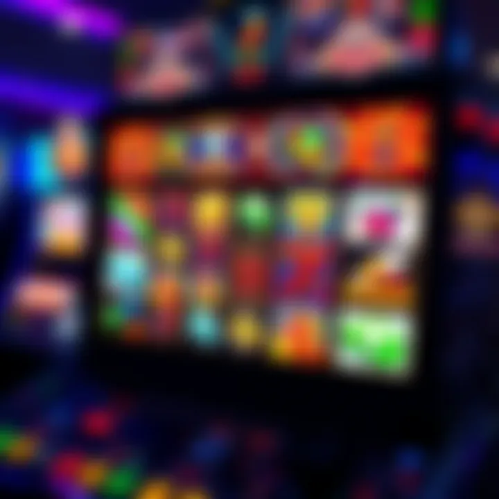 Colorful online slot machine interface showcasing various themed reels and symbols
