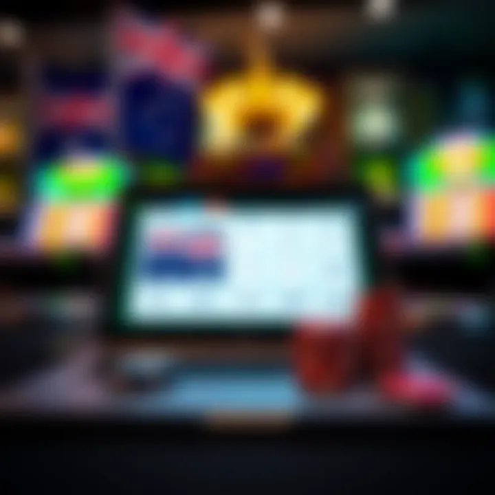 Trusted Australian Online Pokies Platforms for Secure Gaming Safe and secure online gaming on a laptop with Australian flag and poker chips