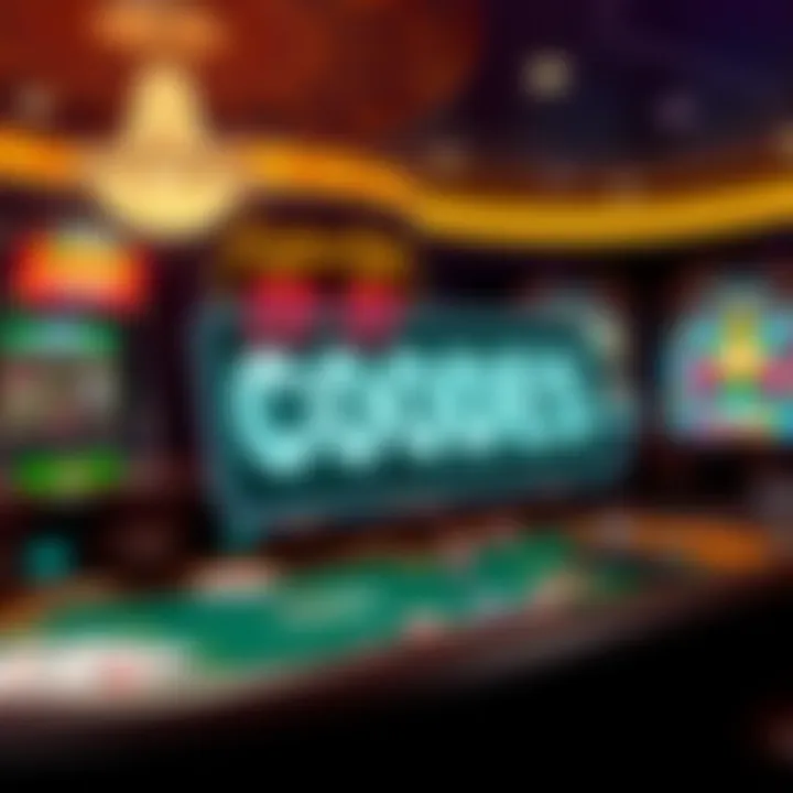 Illustration showing a digital coupon code glowing on a casino-themed background