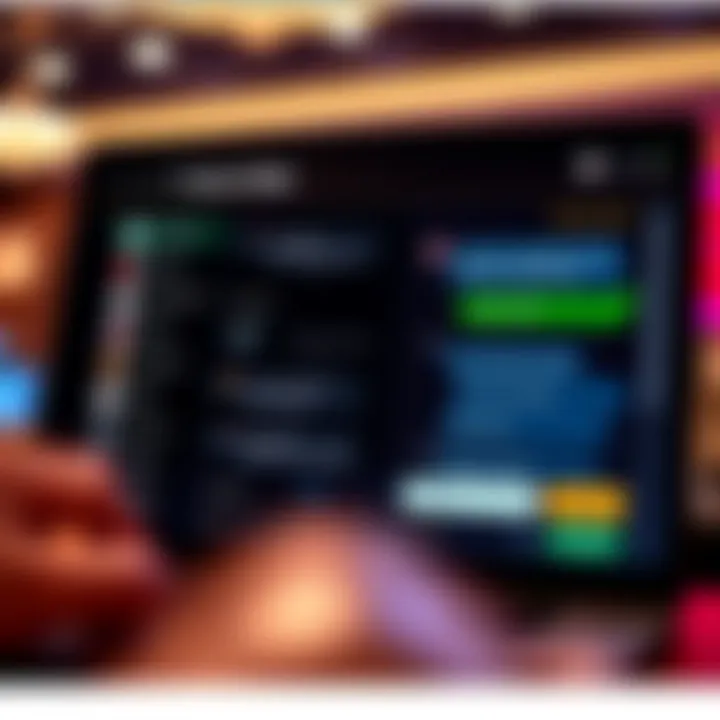 User interface of an online casino chat showing features like message exchange, support options, and tips sharing