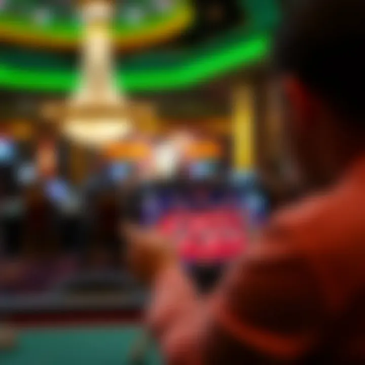 Engaging Live Casino Experience on Casino Mate Platform Player interacting with live casino game on a digital device showing authentic casino atmosphere