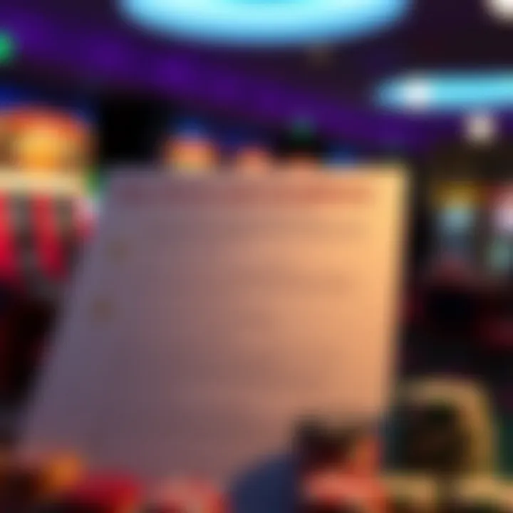 Illustration of a checklist highlighting common terms and conditions for casino bonuses with caution symbols