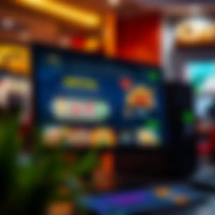 Computer screen displaying a casino website with spinning reels and bonus offer notifications