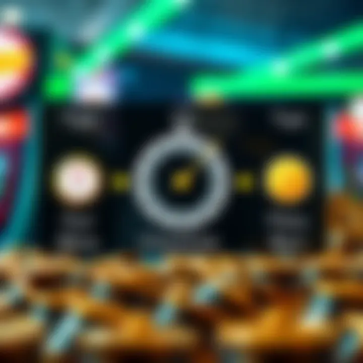 Illustration of strategies and tips represented by icons such as coins, a clock, and a checklist for effective slot gameplay