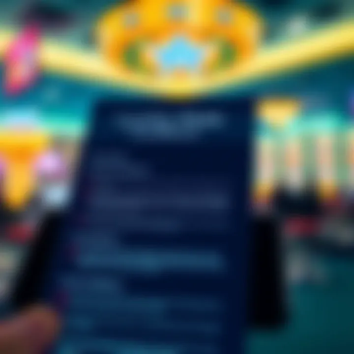 Graphic depicting terms and conditions checklist for online casino free spin promotions