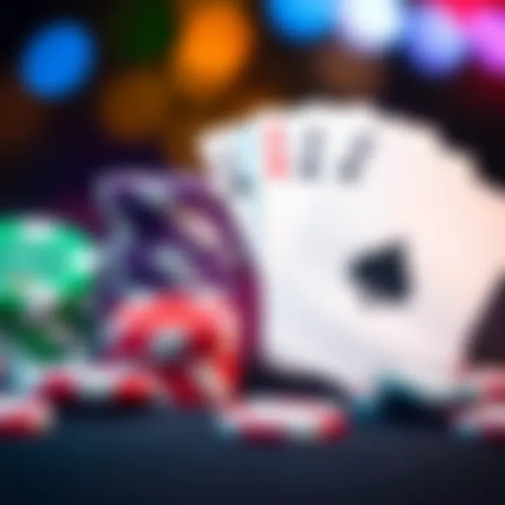 Colorful casino chips and playing cards representing bonus rewards