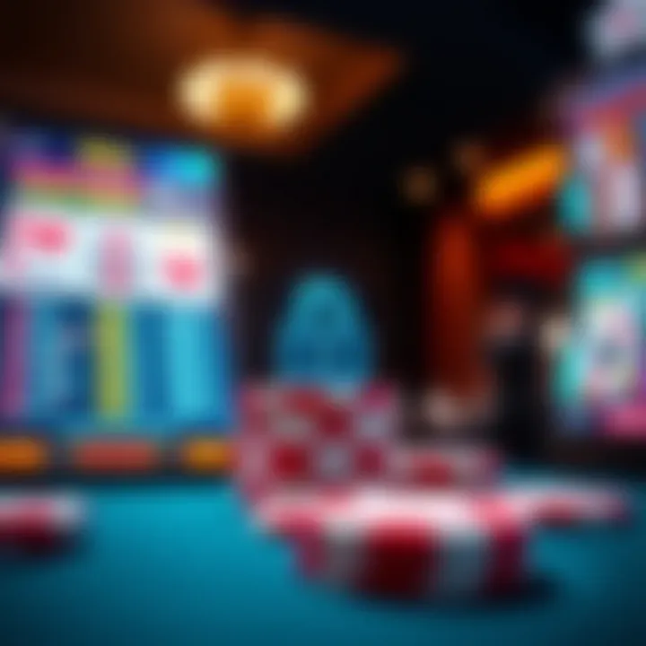 Safe and responsible gaming concept with a secure digital interface and poker chips