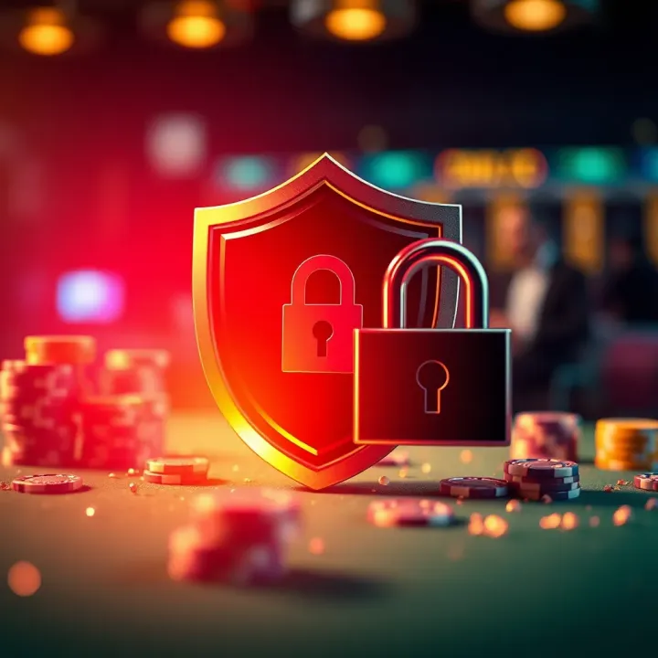 Visual representation of account protection with shield and lock symbols for Casino Mate