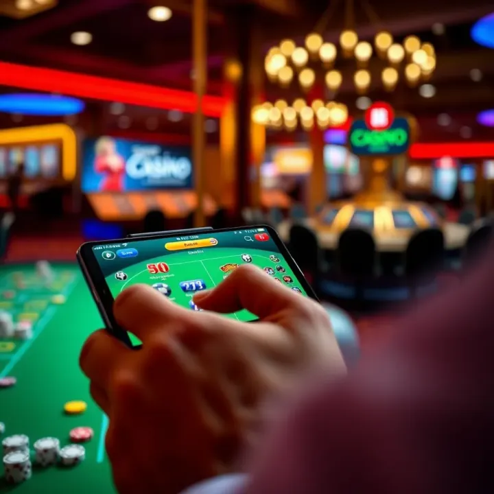 User navigating Casino Mate Android app interface on mobile device