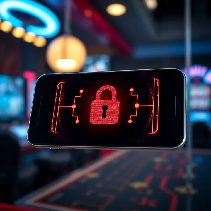 Illustration of a secure mobile connection symbolizing safe Casino Mate app download and gameplay
