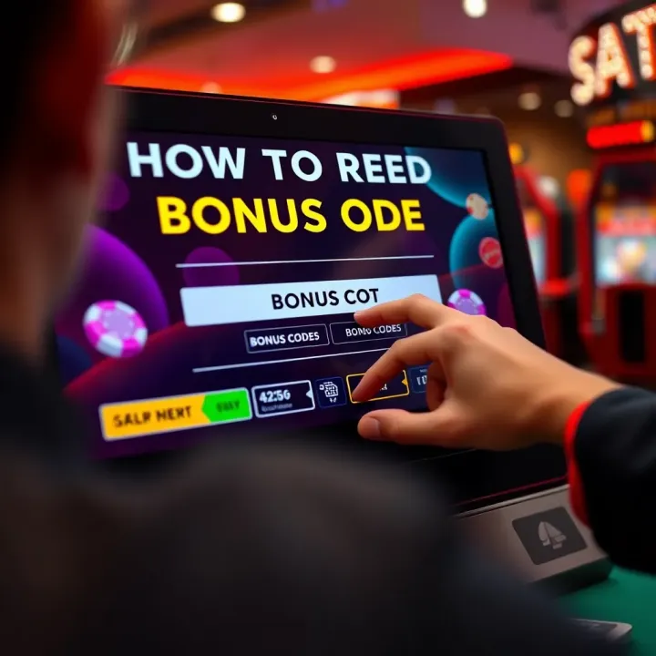 Graphic showing a user entering bonus codes on a digital casino platform