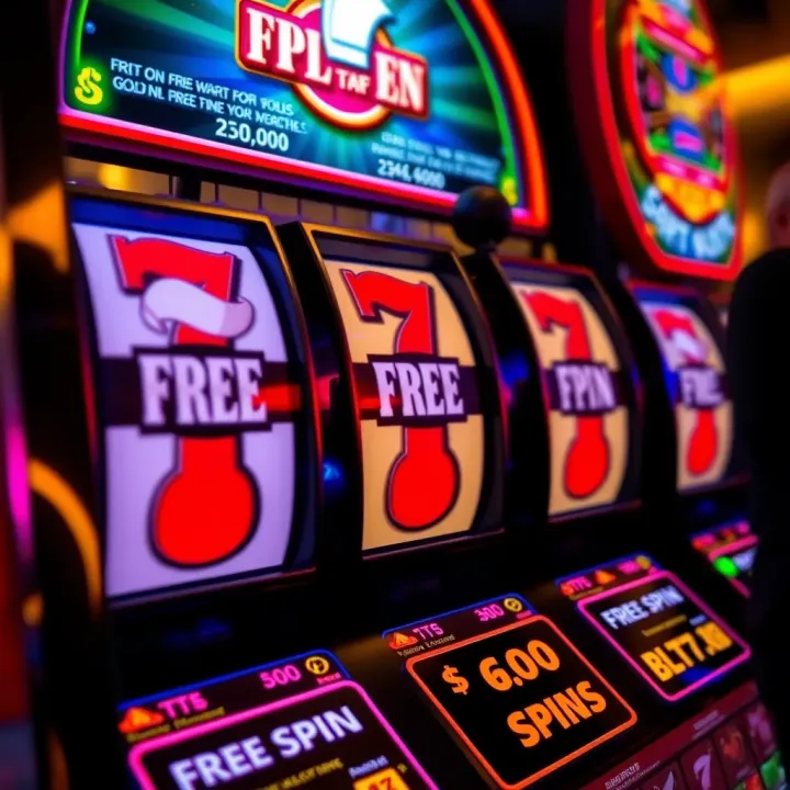 Illustration of spinning reels on a digital slot machine highlighting free spin bonuses