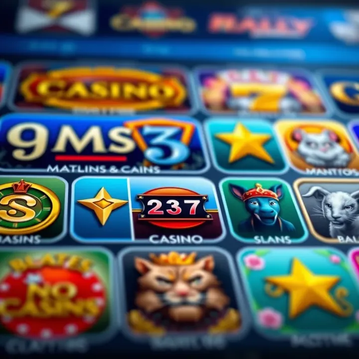 Close-up of diverse casino game icons highlighting options available with no deposit offers