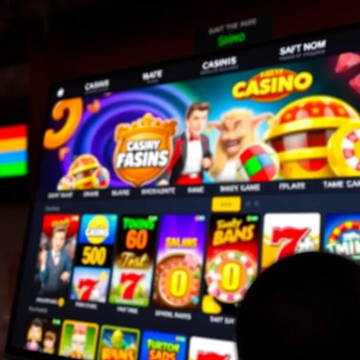 Selection of digital casino games displayed on a vibrant interface