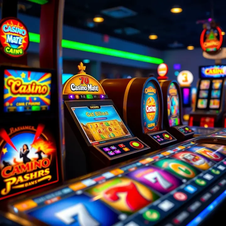 Assorted online casino games available on Casino Mate platform with vibrant graphics