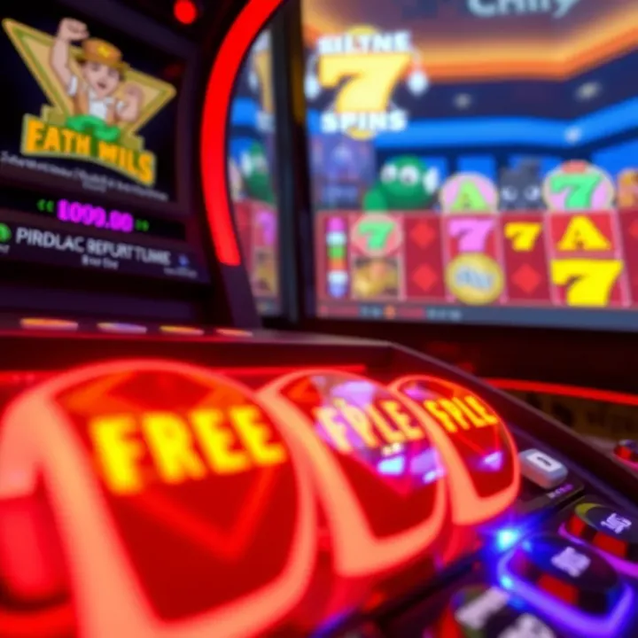 Illustration of hidden free spins symbols glowing on a casino slot machine interface