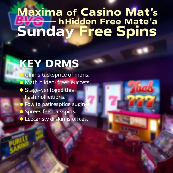 Graphic explaining key terms and tips for maximizing hidden free spins at Casino Mate on Sundays