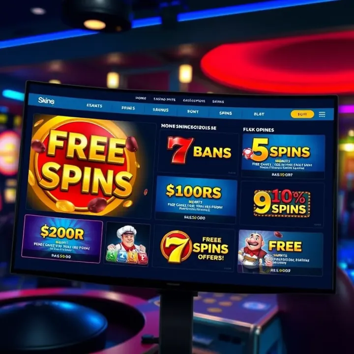 Illustration showing a digital casino interface highlighting free spins offers available in November 2026