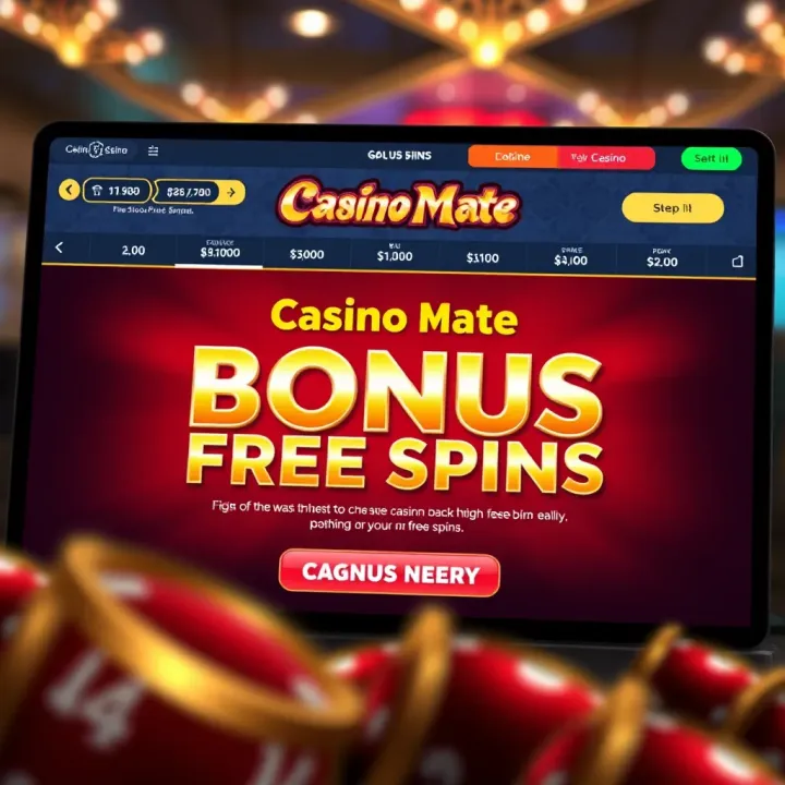 Online casino interface showing a bonus offer for free spins