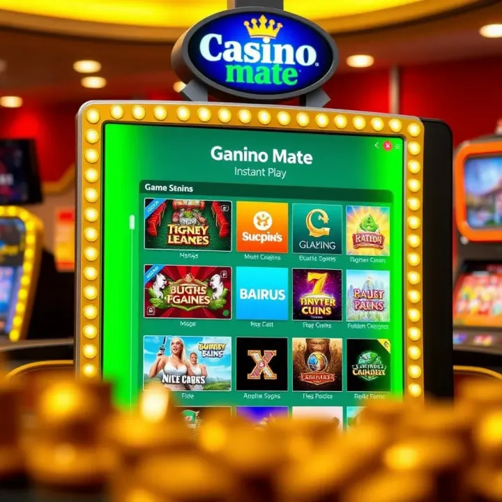 User interface of Casino Mate Instant Play showing various casino games available for immediate play
