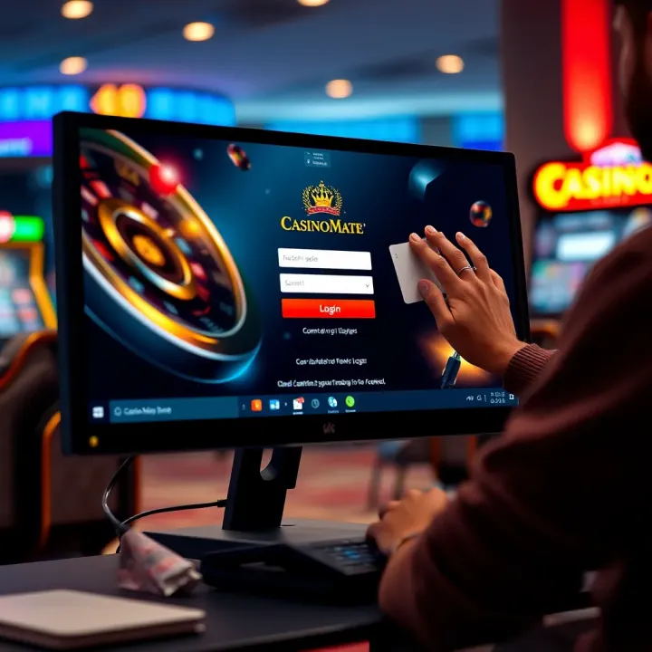 Accessing Casino Mate on Desktop in Australia User logging into Casino Mate platform on desktop computer in Australia