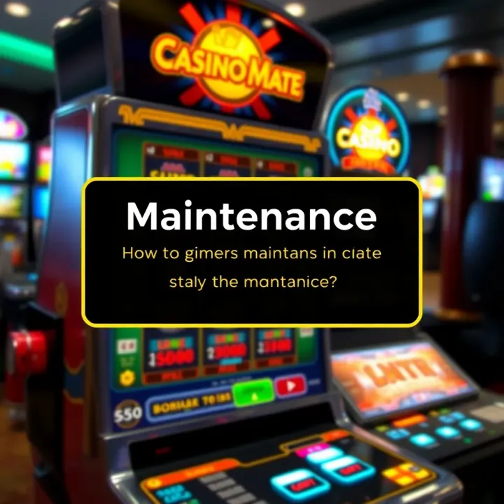 Online slot machine paused with maintenance notification overlay