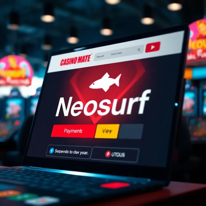 Casino Mate online platform showcasing Neosurf payment option for secure deposits