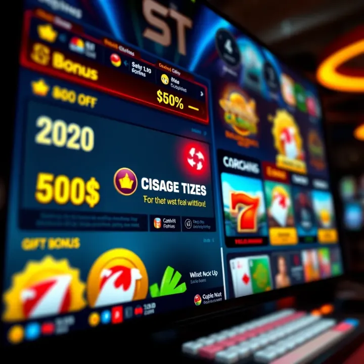 Bright online casino interface highlighting various bonus offers available to players